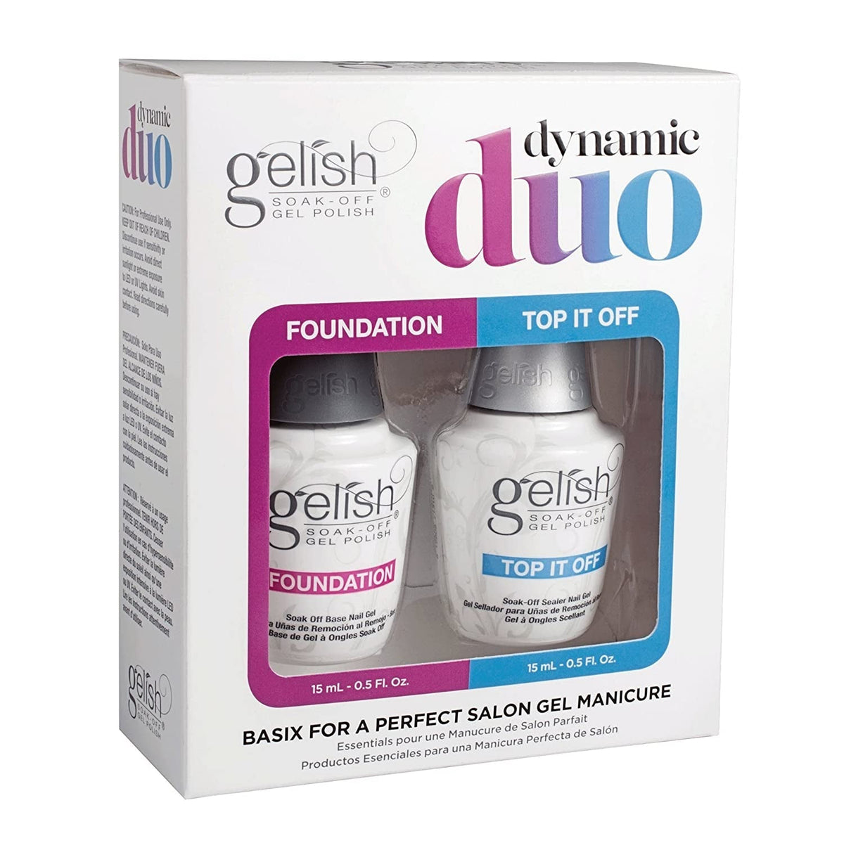 Dynamic Duo Base & Top Sealer Gel Nail Polish and Soak Off Gel Cleanser