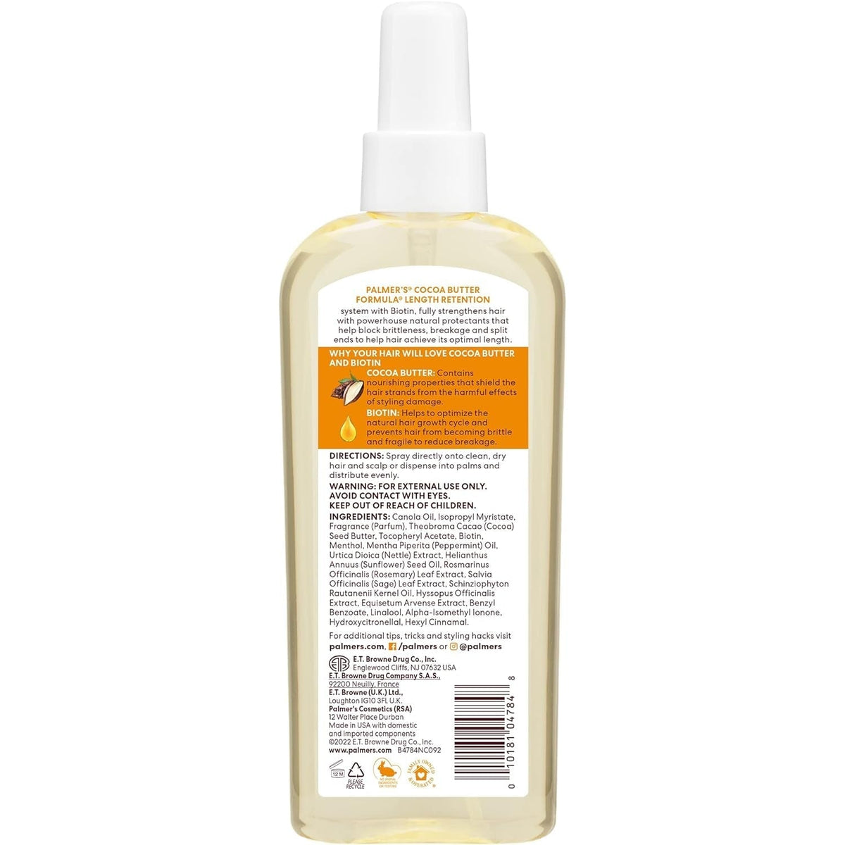 Cocoa Butter & Biotin Length Retention Hair and Scalp Oil, 5.1 Ounce