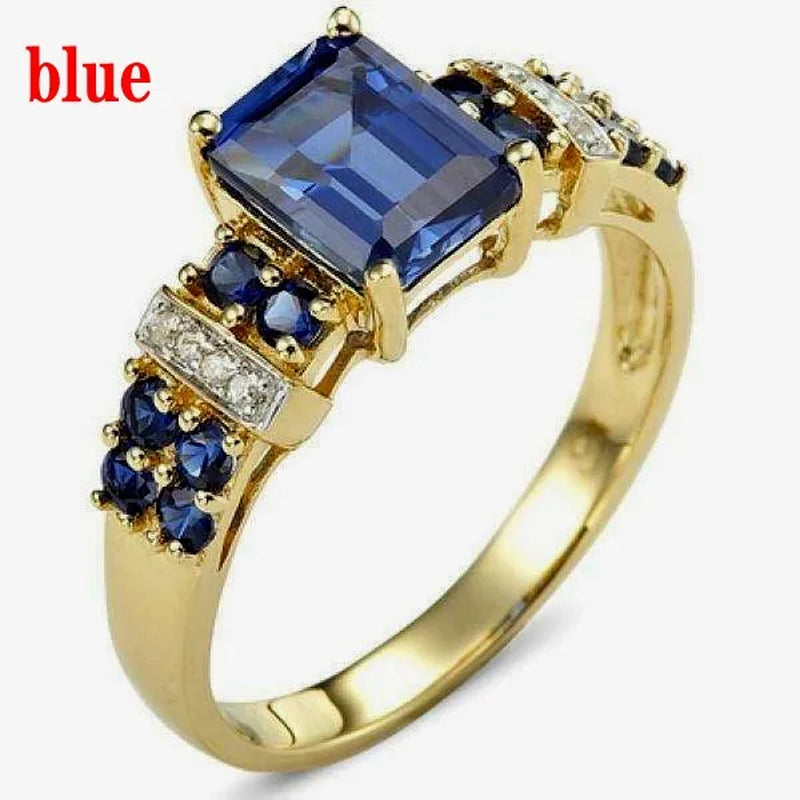Women's Men Brown Sapphire 18K Gold Plated Ring Jewelry Size 6-10 (Choice Color and Size )
