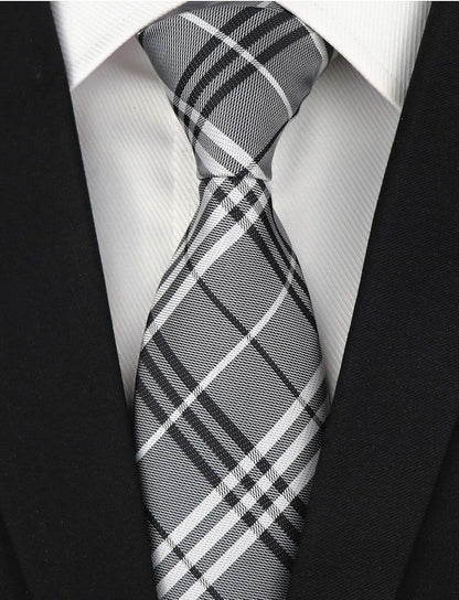 Men'S Gingham Check Stripe Ties Pattern Business Formal Designer Neckties 3.15"