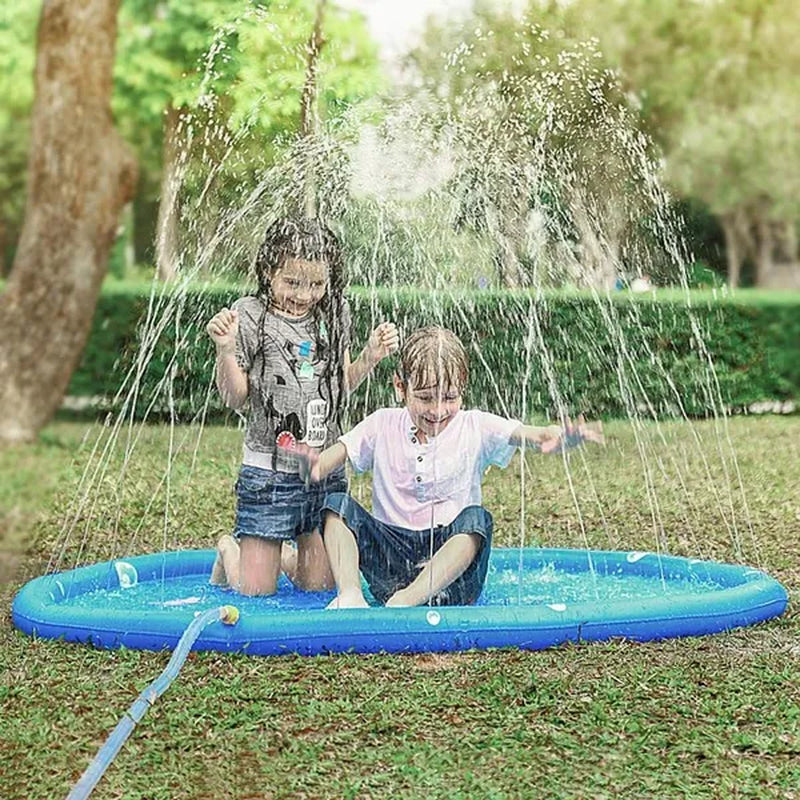 Kids Outdoor Summer Inflatable Water Splash Play Pool Playing Sprinkler Mat Yard Outdoor Fun Splash Water Toy Playground Toddler