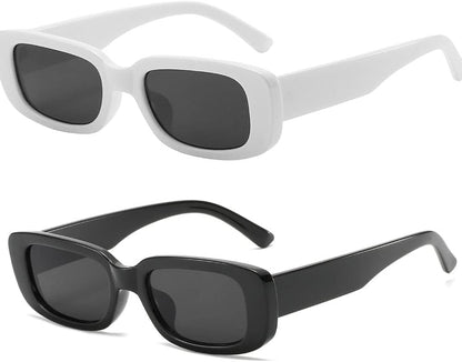 Rectangle Sunglasses for Women Men Trendy Retro Fashion Sunglasses UV 400 Protection Square Fram