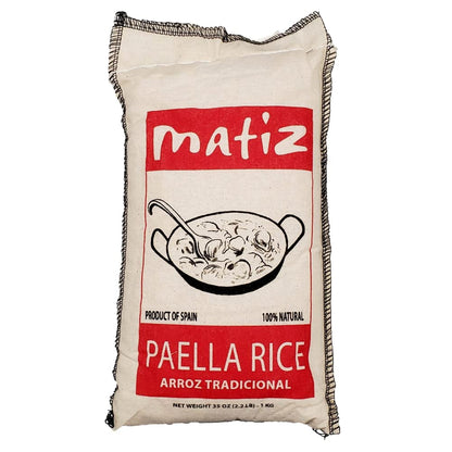 Valenciano Paella Rice from Spain (2.2 Lbs.) Traditional Spanish Medium-Grain | Risotto, Arrow Negro, Seafood Dishes | Natural Flavor | Soy and Gluten Free