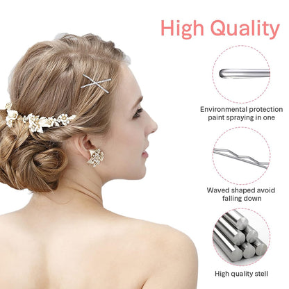 Silver Bobby Pins for Gray Hair 120PCS 2Inches Hair Pins for Women with Box