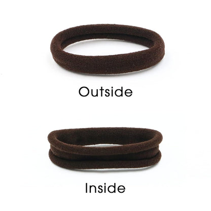 Soft Seamless Hair Ties, Dark Brown Stretch Elastic Ponytail Holders Bands for Women Thick Hair No Slip and Pull No Damage Scrunchies Headbands 100 Pcs (Espresso)