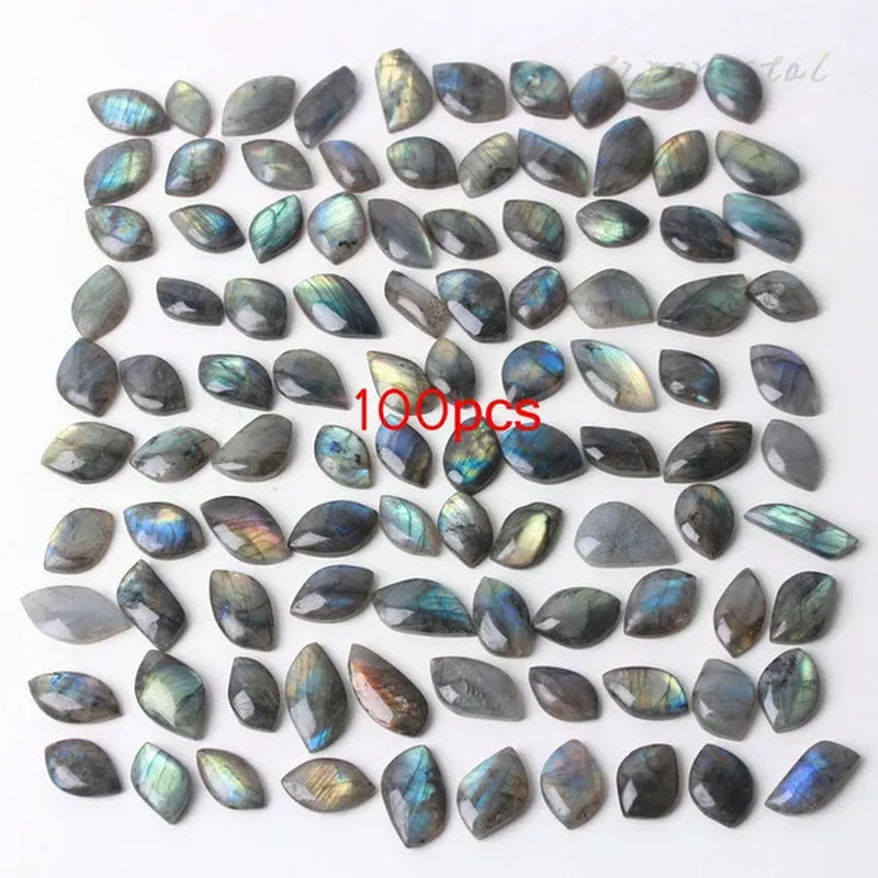 100pcs Irregular Labradorite Cabochon Gemstone Crystal Pendant Decorative Jewelry
