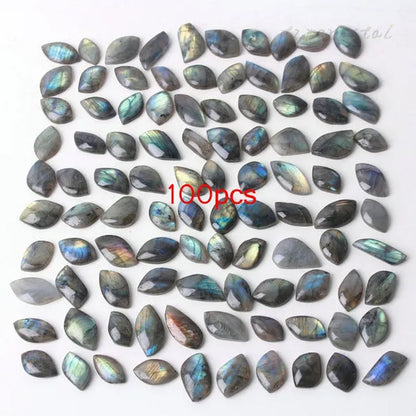 100pcs Irregular Labradorite Cabochon Gemstone Crystal Pendant Decorative Jewelry