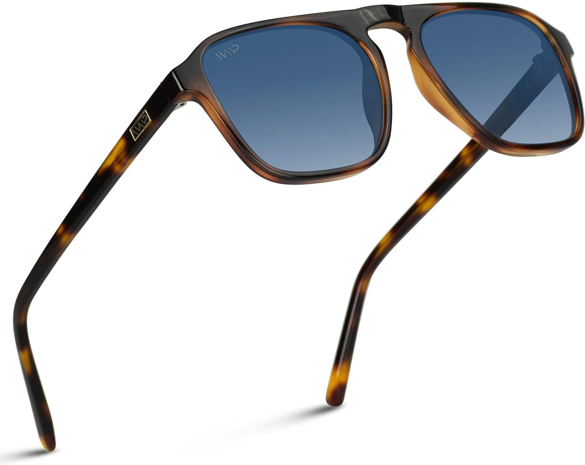 Polarized Aviator One-Bridge Modern Square Mens Sunglasses