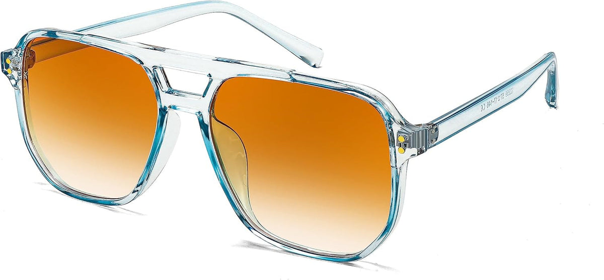 Retro Square Aviator Sunglasses Women Men 70s Vintage Trendy Plastic Frame Sun Glasses B2835