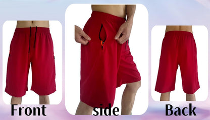 Men'S Athletic Running Workout Shorts 11 Inches Swim Trunks with Ziper Pockets Quick Dry Lightweight