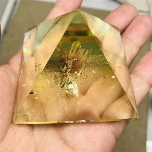 40mm Citrine crystal quartz Pyramid stones and crystals obelisk point Chakra Gemstone Healing Reiki