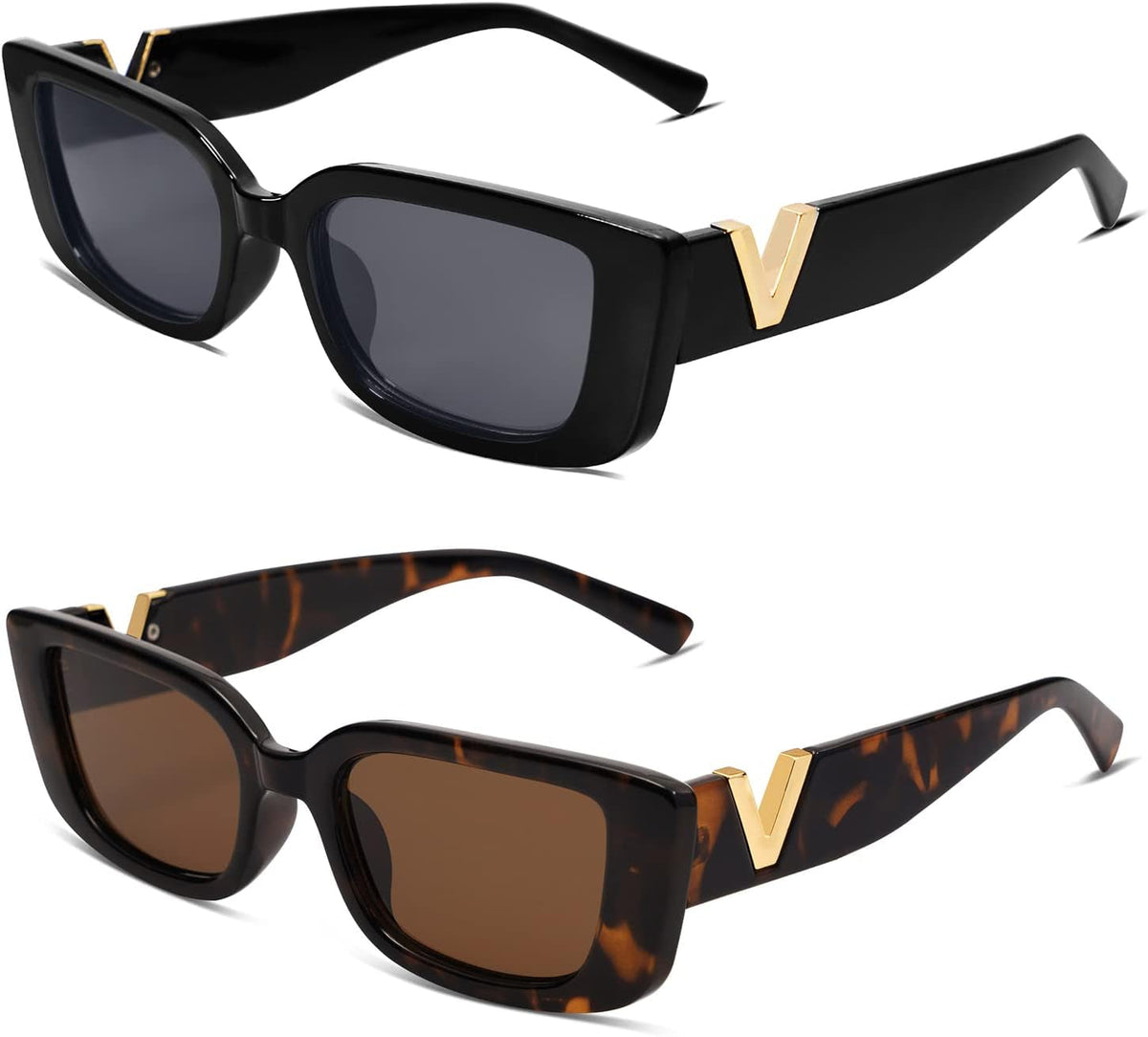 Rectangle Sunglasses for Women 90s Retro Trendy Y2K Classical Vintage Square Shades AR82037