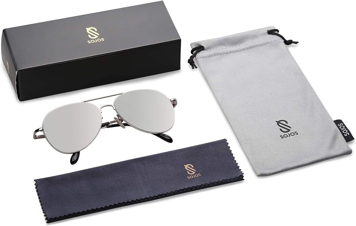 Classic Aviator Sunglasses for Women Men Metal Spring Hinges SJ1030