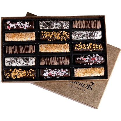 15 Crepe Valentines Cookies Gift Box, Gourmet Chocolate Covered Cookies Gift Basket, Sweet Treats for Food Delivery, Gift Ideas for Men, Women, Grandma, Grandpa