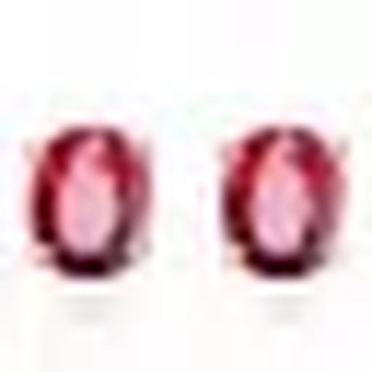 2.00 CTTW .925 Sterling Silver Genuine Ruby Stud Earrings Stamped .925