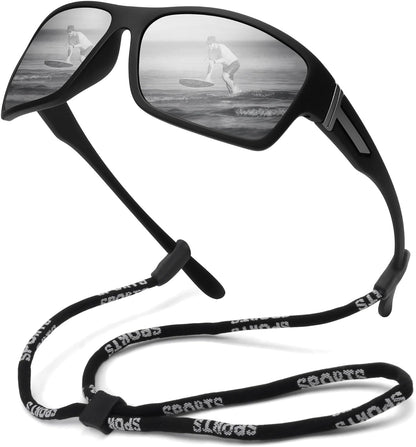 Polarized Sports Sunglasses for Men Women Unbreakable Frame Cycling Fishing Driving