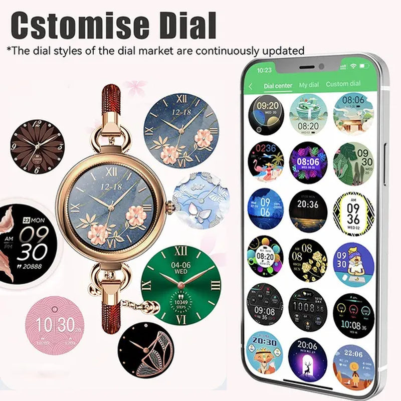 2022 EIGIIS Fashion Smart Watch Full Touch Luxury Smartwatch Women Health Monitor Multi-sports Modes Fitness Bracelet For Ladies