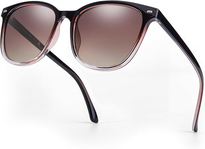 Polarized Sunglasses for Women, Square Mirrored Trendy Shades with UV Protection Reduce Glare Sun Glasses