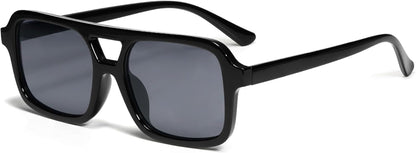 Retro 70s Square Aviator Sunglasses for Women Men Vintage Trendy Rectangle Sun Glasses VL9816