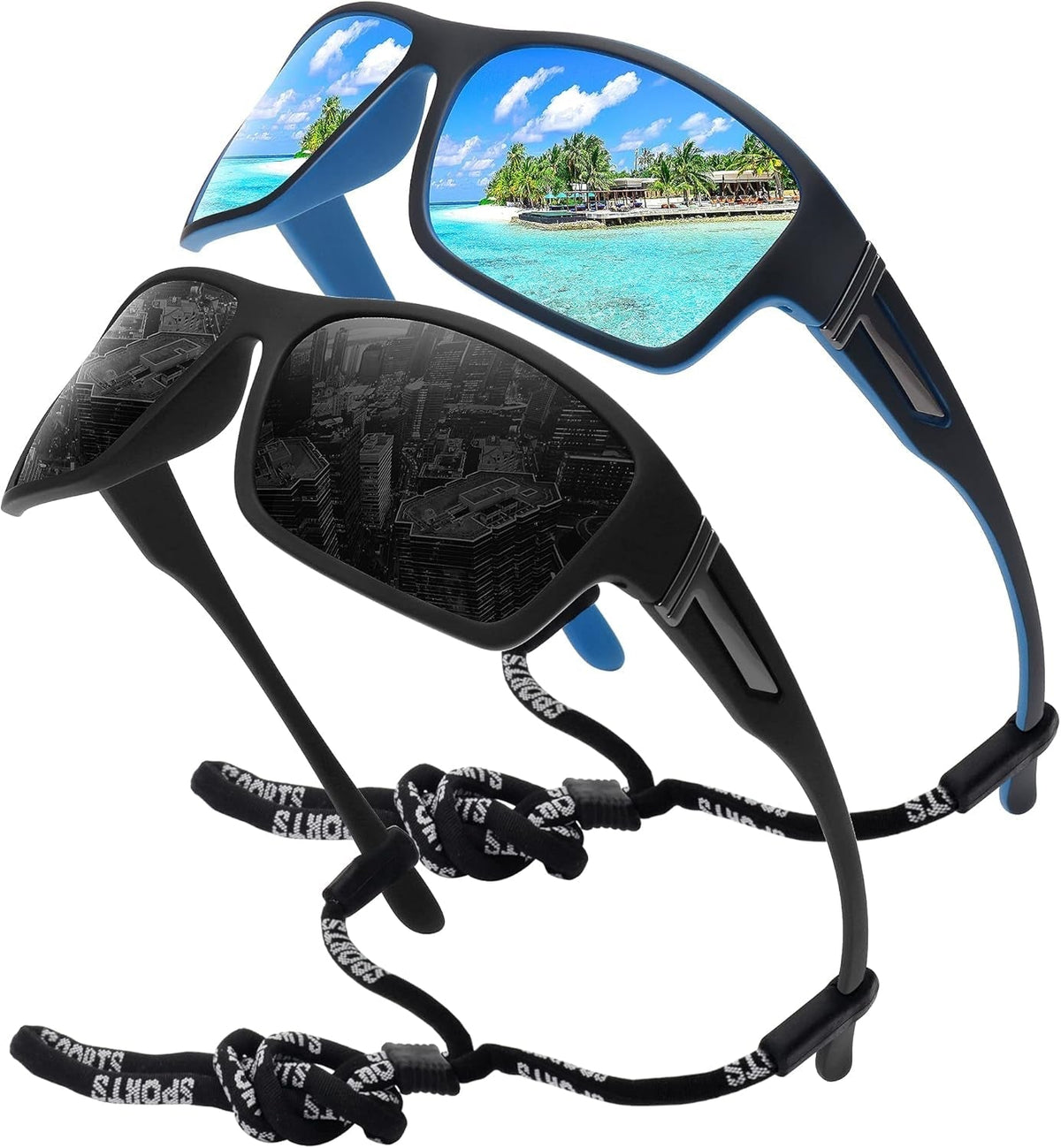 Polarized Sports Sunglasses for Men Women Unbreakable Frame Cycling Fishing Driving