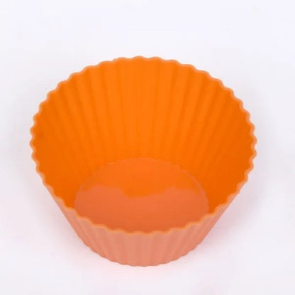 12PCS silicone muffin cups, silicone molds in the form of baking cups for kitchen baking tools, cakes and muffin pans (random color)