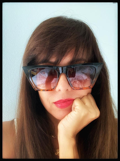 Vintage Square Cat Eye Sunglasses Women Trendy Cateye Sunglasses B2473