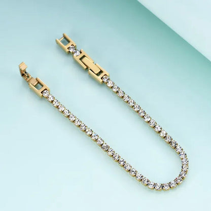 Stainless Steel Bracelets Fashion Gold Silver Color Trendy Women Bracelets Brief Grade Quality Zircon Tennis Chain Bracelets