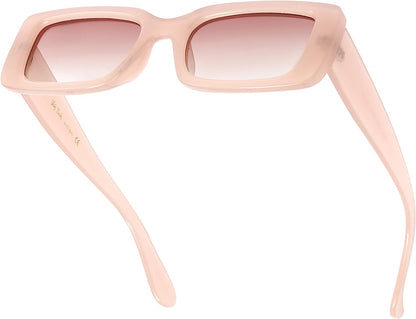 Rectangle Sunglasses Men Tinted Polarized Big Square Retro 90S Vintage Y2K Glasses for Women UV Protection