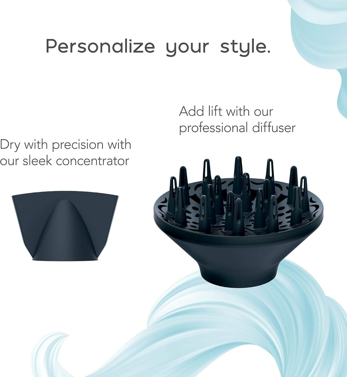 INFINITIPRO by  Smoothwrap Hair Dryer with Diffuser | Blow Dryer for Less Frizz, More Volume and Body | with Advanced Plasma and Ceramic Technology | Mint