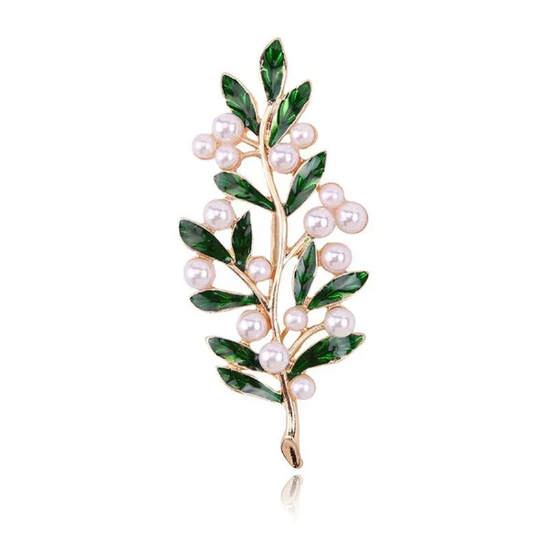 High Quality Tree Pearl Brooches For Women Vintage Fashion Plant Pin Brooch Gift