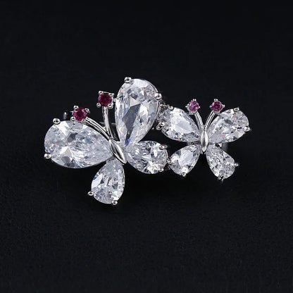 7 colors New Rhinestone Brooches for Women Butterfly Brooch Wedding Fashion Jewelry Gift Women Cute Zinc Crystal Butterfly Enamel Pin Accessories Arrow