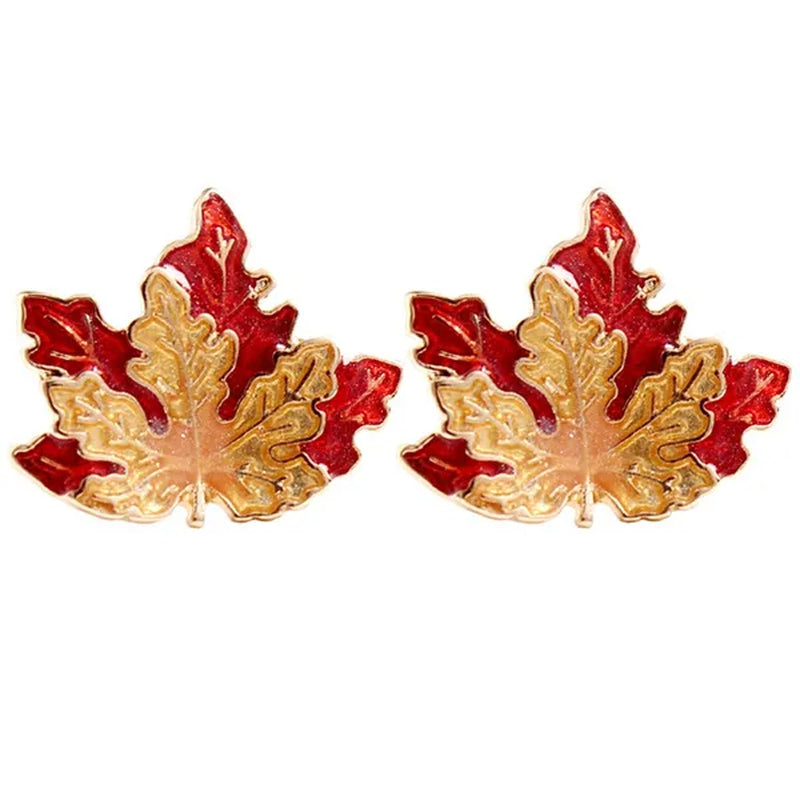 Maple Leaf Small Stud Earrings Gold Earrings Luxury Jewelry