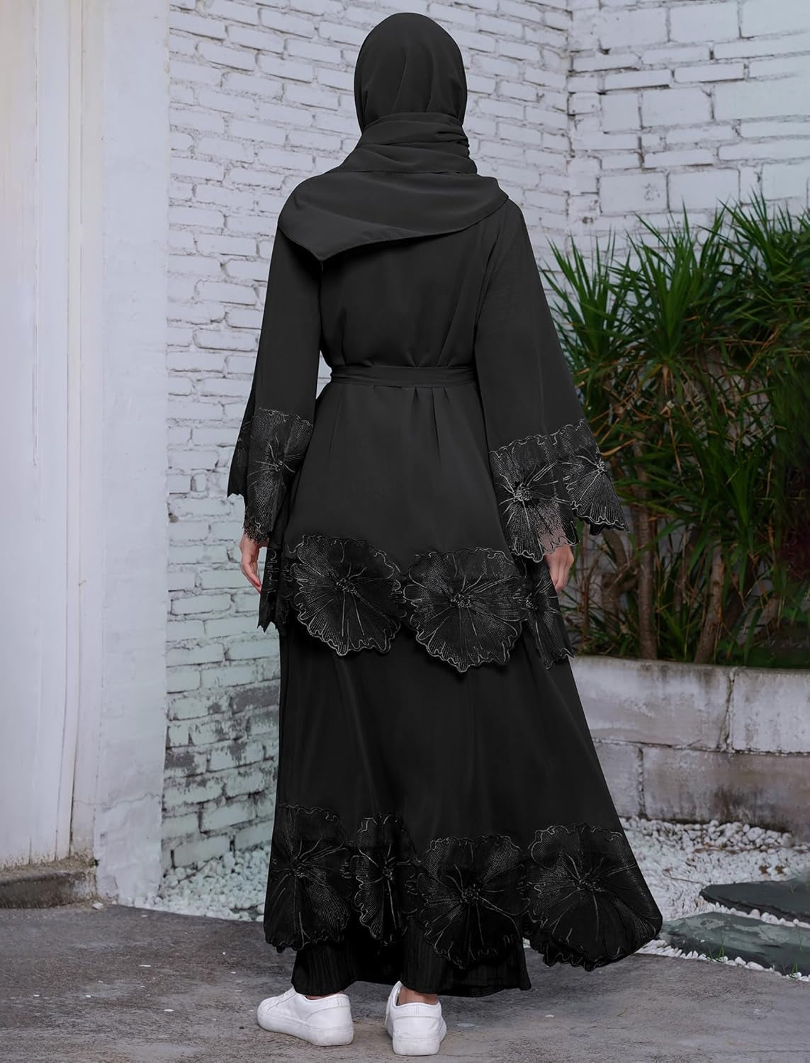 Women'S Muslim Prayer Dress Hijab Scarf Islamic Abaya Suit Two-Piece Turkey Kaftan Cardigan Dubai Full Length Dresses