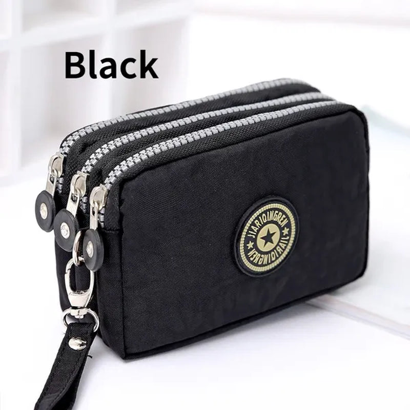 Fashion Women Wallet Credit Card Key Phone Holder Zipper Purses and Handbags Designer Wristlet Waterproof Nylon Clutch Bag Coin Purse