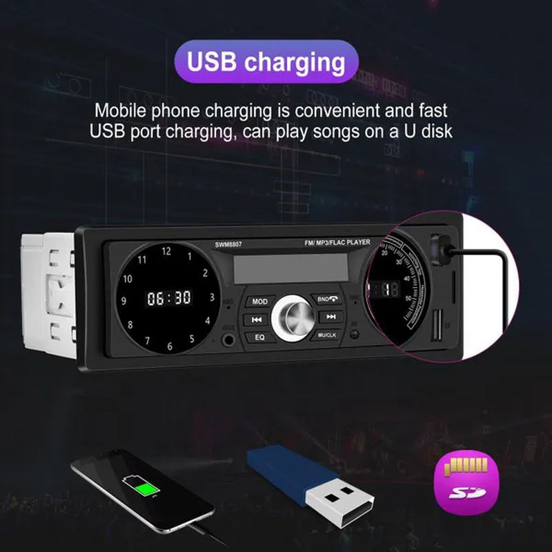 1DIN In-Dash Carradios Stereo Remote Control Digital Bluetooth Audio Music Stereo 12V Car Radio MP3 Player