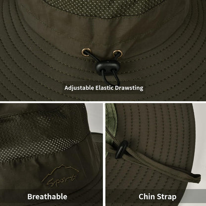 Sun Hats for Men Women Fishing Hat UPF 50+ Breathable Wide Brim Summer UV Protection Hat