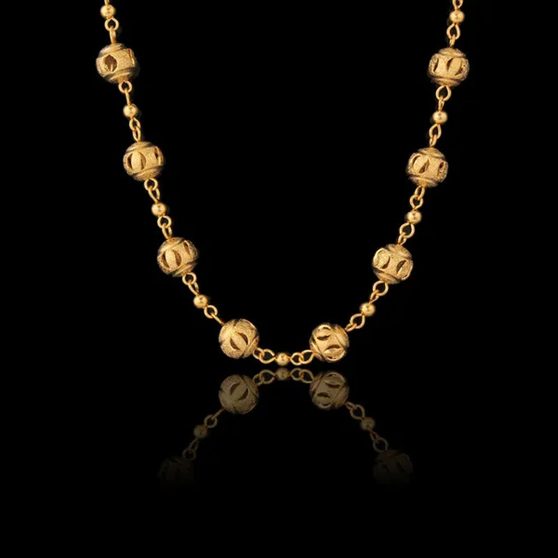 Unique Gold Ball Link Chain 18K Real Gold Plated Fashion Jewelry For Women Gift New Trendy Chokers Necklaces