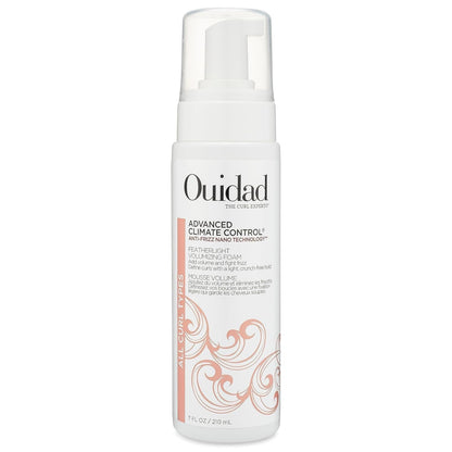 Ouidad Advanced Climate Control Volumizing Foam - 7 Fl Oz, Lightweight Hair Styling Foam, Anti-Frizz Nano Technology, Adds Volume, Fights Frizz & Defines Curls, Crunch-Free Hold, for All Curl Types