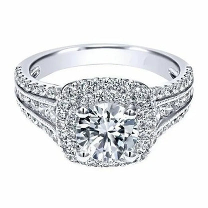 NEW Fashion Couple Rings Set Jewelry - Men's 8mm 316L Stainless Steel Titanium Ring and Women's Princess Cut 1.5 CT Diamond 925 Sterling Silver  Bridal Wedding Engagement Band Ring