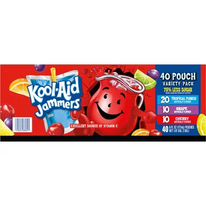 Kool-Aid Jammers Juice Pouches Variety Pack 6 Fl. Oz., 40 Pk.