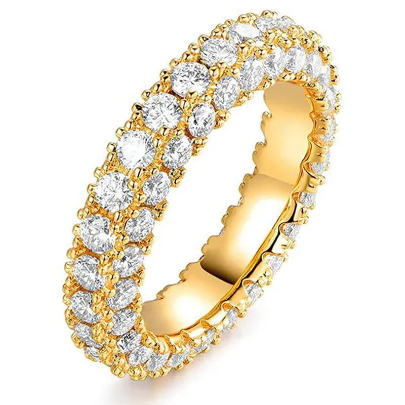 Women Engagement Rings Jewelry Pave Setting Cubic Zirconia Rings Bridal Proposal Wedding Rings
