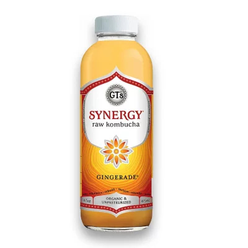 GT'S Organic Raw Kombucha Gingerade 16 Oz. Bottle, 6 Pk.