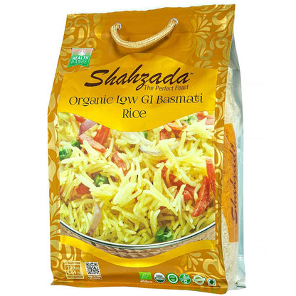 Diabetic Friendly, Specially Processed Basmati Rice 10 Lbs | Low G.I. Index Value, 100% USDA ORGANIC Certified Rice, Extra Long Grain, Vegan NON-GMO, Vegan, Gluten, Soy, Egg Free, Resealable Zip-Lock Bag to Seal Freshness-Tradition of Quality |10 Pound Pa