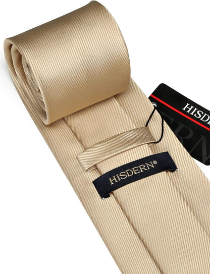 Mens Ties Solid Color Ties for Men Formal Necktie with Pocket Square Set Satin Silk Neck Tie Handkerchiefs Set