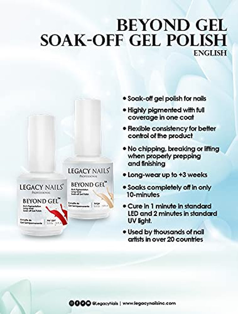 Professional Beyond Gel Soak-Off Nail Gel Polish Full Coverage Highly Pigmented Gel Nail Polish (BEYOND GEL - BEIGE 1/2 OZ)