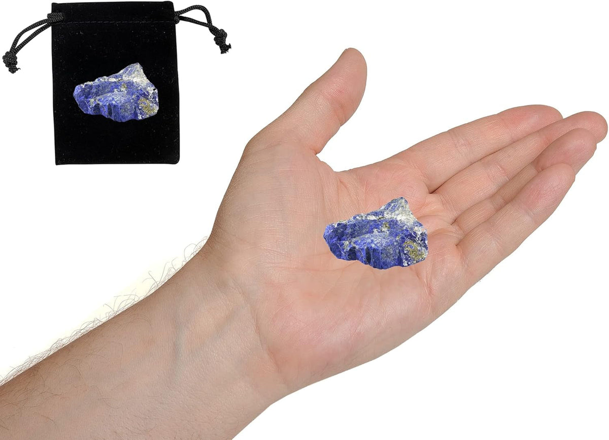 Lapis Lazuli Raw Crystals, Large 1.25-2.0" Healing Crystals Natural Rough Stones Crystal for Tumbling, Cabbing, Fountain Rocks, Decoration, Polishing, Wire Wrapping, Wicca & Reiki