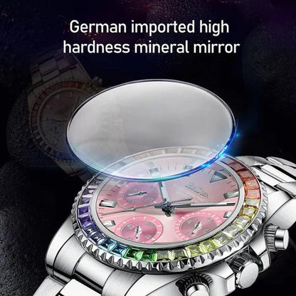 Women Rhinestone Watch Fashion Bling Casual Ladies Watch Female Quartz Rose Gold Watch Crystal Diamond Bracelet Watches For Women Montre Femme Relojes Damen Uhren Orologi Donna