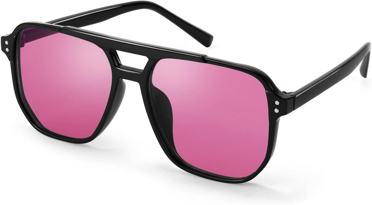 Retro Square Aviator Sunglasses Women Men 70s Vintage Trendy Plastic Frame Sun Glasses B2835