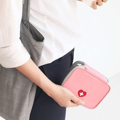Mini Outdoor First Aid Kit Bag Travel Portable Medicine Organizer Emergency Kit Pink Durable and Nice