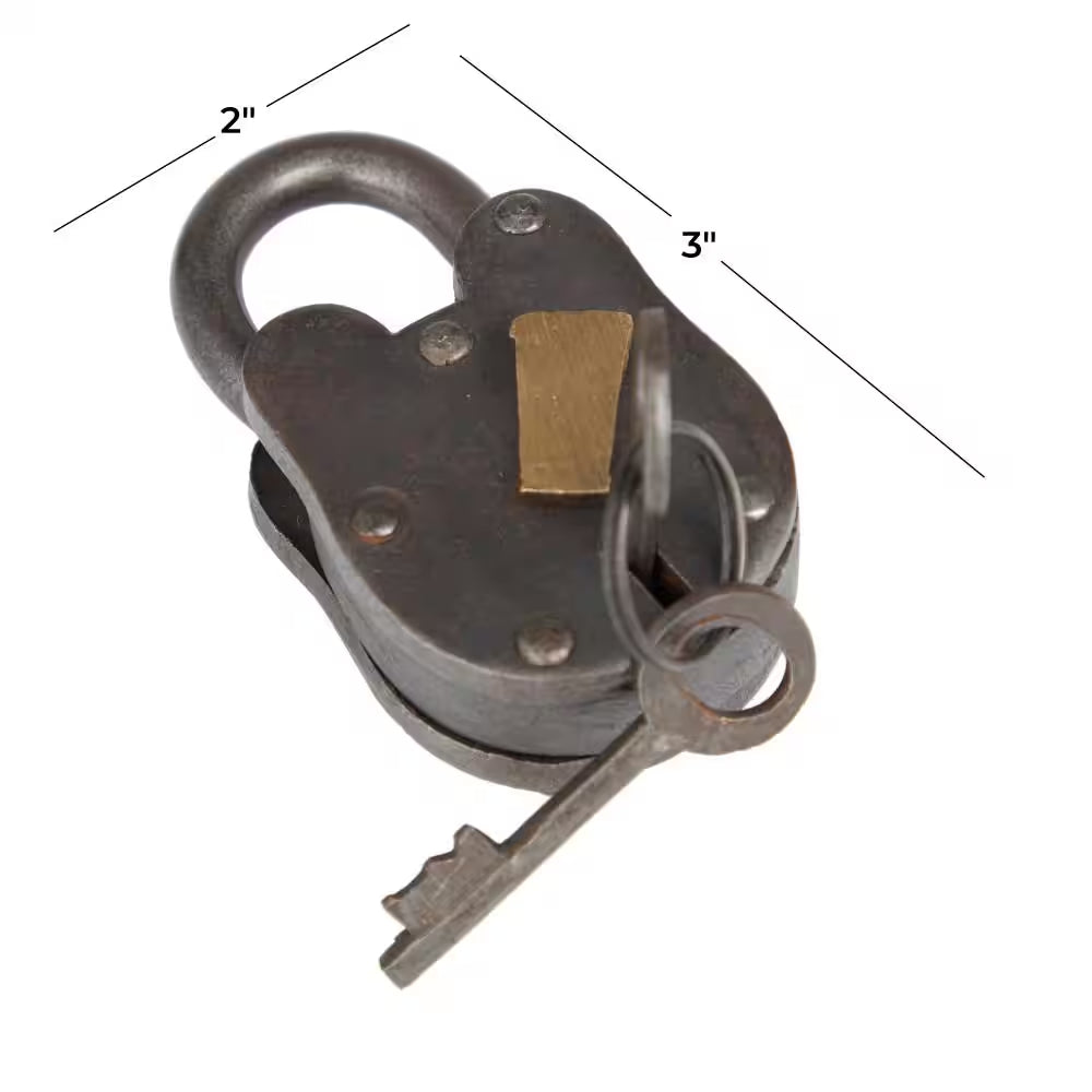 Dark Gray Brass Lock and Key